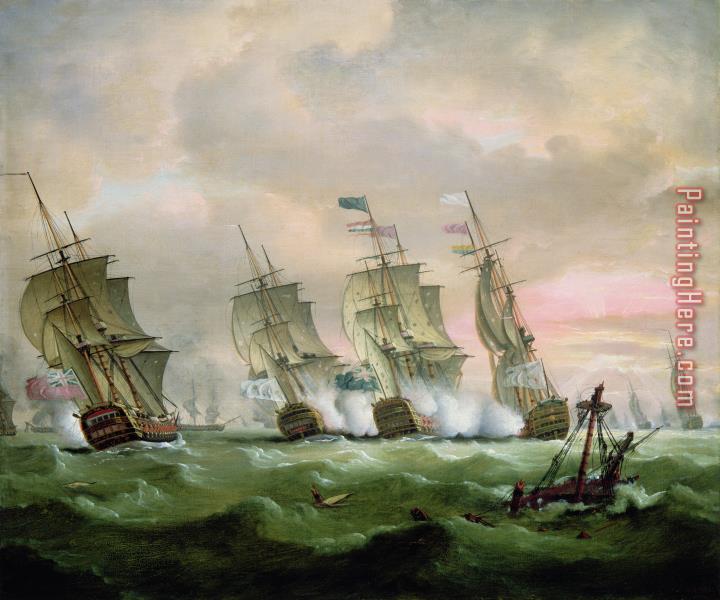 Thomas Luny Admiral Sir Edward Hawke defeating Admiral de Conflans in the Bay of Biscay